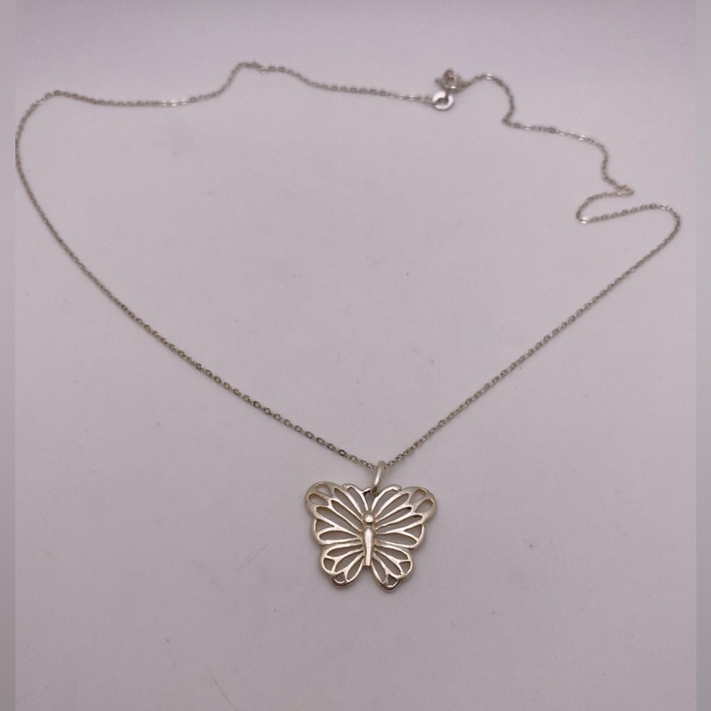 Sterling chain butterfly pendant